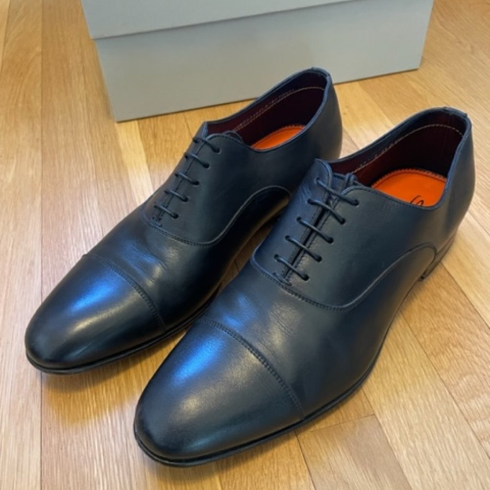 Santoni Darian Men's Size 10.5 cap toe oxford leather shoes